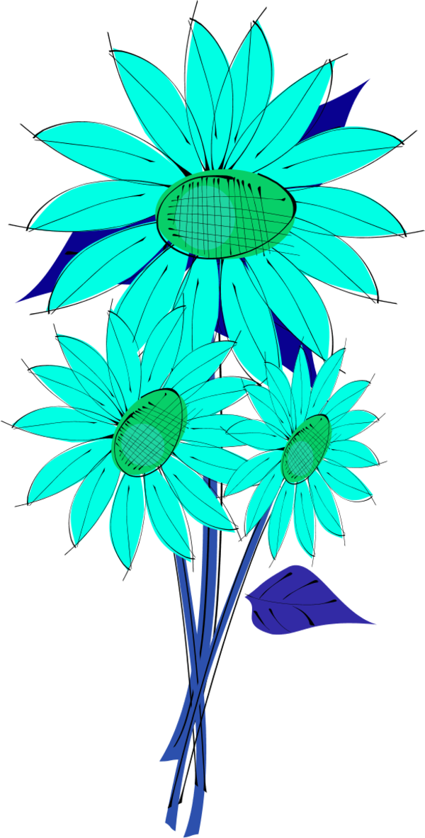 Vector Clip Art - Sunflower Clip Art (600x1183)