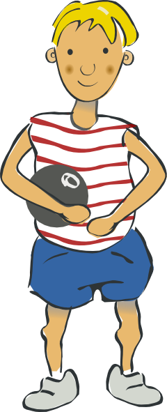 Free Vector Boy Holding Baloon Clip Art - Chłopak Clipart (325x800)