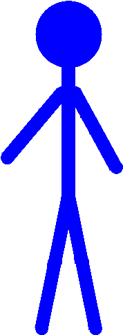 Bild Eines Strichmännchens - Blaues Strichmännchen (256x512)