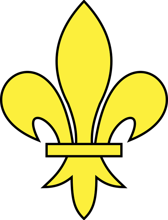 Fleur Outline, Symbol, Yellow, Flower, Cartoon, Fleur - Fleur De Lis Yellow (549x720)