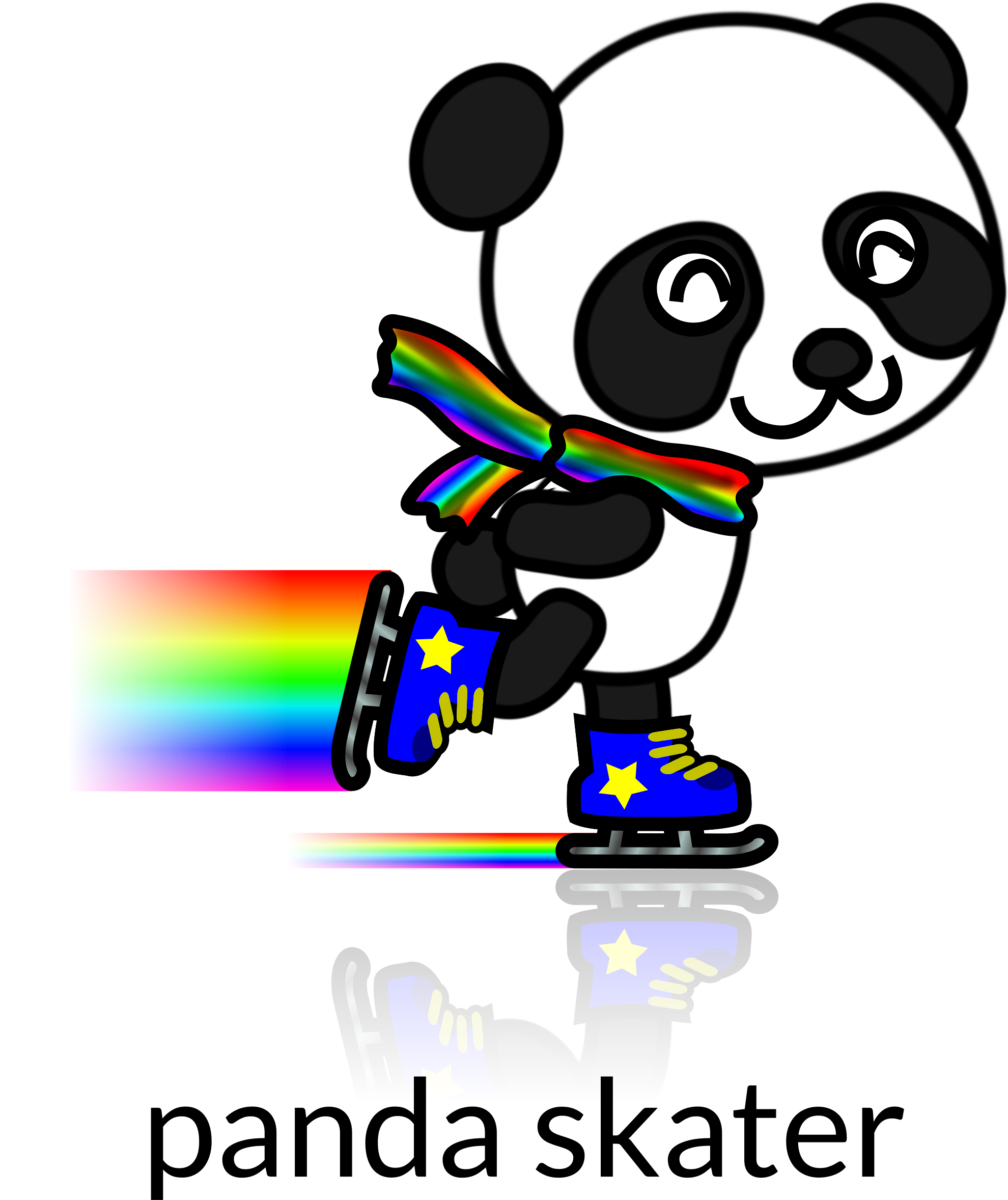 Panda Skater Recolored - Skating Panda (2025x2400)
