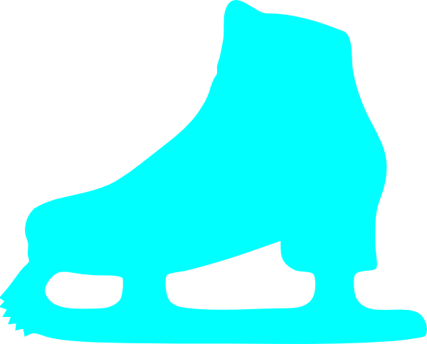 Blue Iceskate Clip Art - Blue Ice Skates Clipart (600x484)