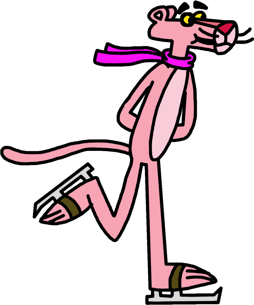 Pink Panther Doing Ice Skating By Marcospower1996 - Pink Panther On Ice (1600x1600)