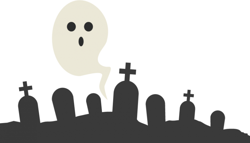 Ghostly Clipart Grave Yard - Ghost In The Graveyard Clipart (800x458)