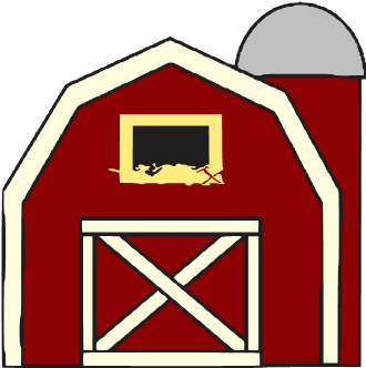 11 Red Cartoon Barn Free Cliparts - Big Red Barn Clip Art (352x354)