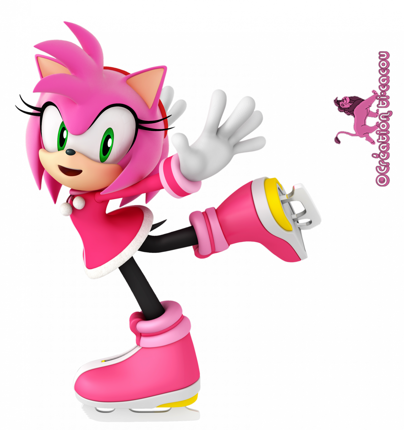 Blaze And The Sonic Girls Images Amy Ice Skating Hd - Mario And Sonic At The Olympic Winter Games Shadow (1600x1705)