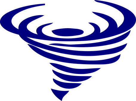 Twister Tornado Taifun Spirale Blau Wetter - Cyclone Clipart (456x340)