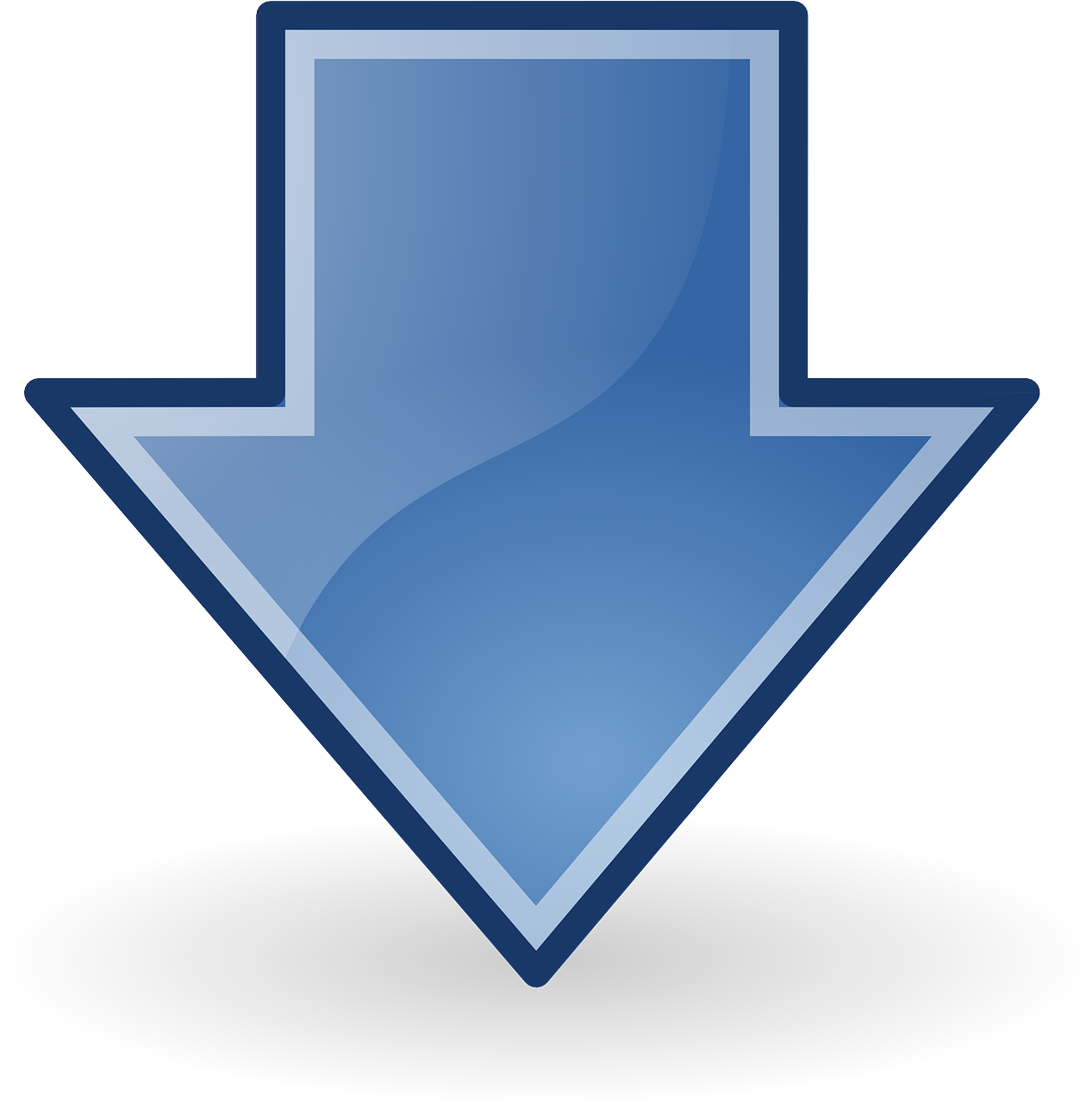 Glossy Arrows, Blue, Down, Download, Glossy - Down Arrow Png Red (1280x1280)