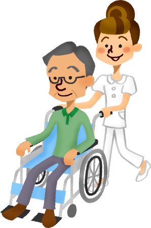 Senior Man In Wheelchair And Care Worker - Senior Man In Wheelchair And Care Worker (298x450)
