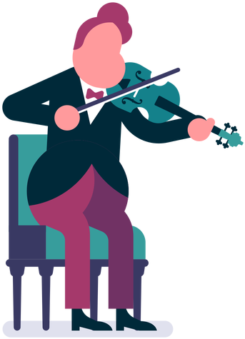 Desenho De Violinista De Orquestra Transparent Png - Ilustração Illustration Woman T Shirt Listrada (512x512)