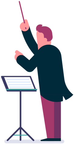 Desenhos Animados De Maestro De Orquestra Transparent - Band Illustration Graphic (512x512)