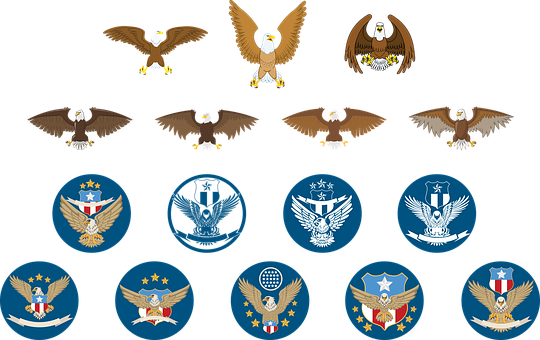 Adler Logo Icon Tier Design Wappen Vogel M - エンブレム 鳥 (540x340)