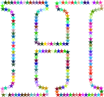 Sterne, Bunte, Prismatische, Chromatisch - Regenbogen-stern-buchstabe H Mousepads (364x340)