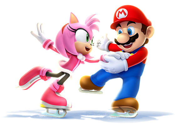 Mario & Sonic At The Olympic Games Mario & Sonic At - Mario And Amy Rose (570x395)