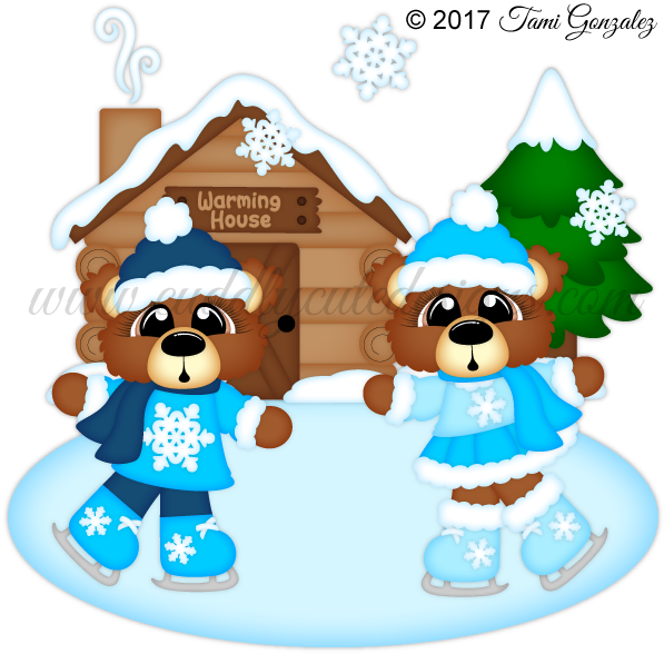 Ice Skating Bears - Ice Skating (600x600)