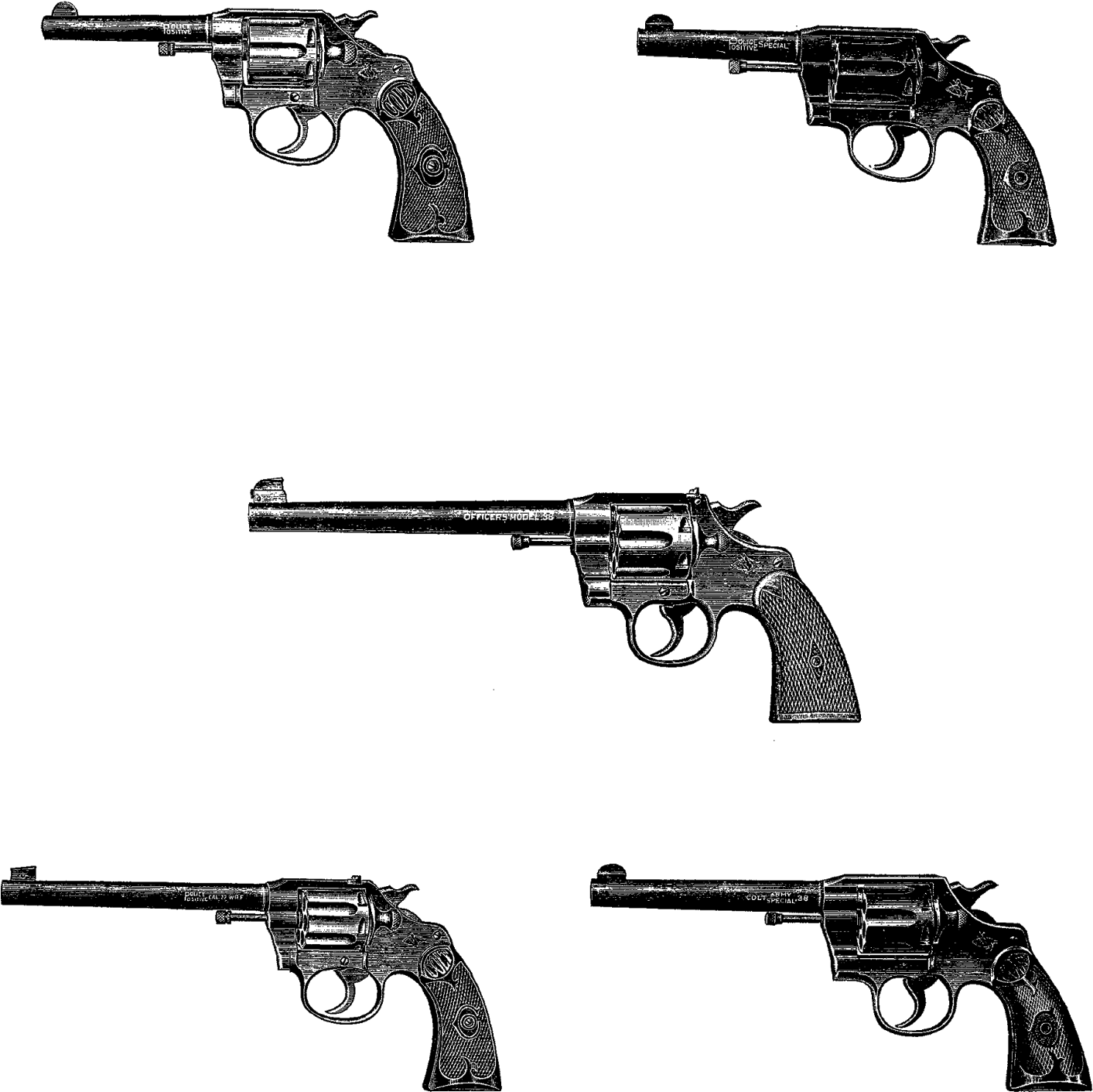 Gun Revolver Vintage Images Collage Sheet Download - Trigger (1587x1600)