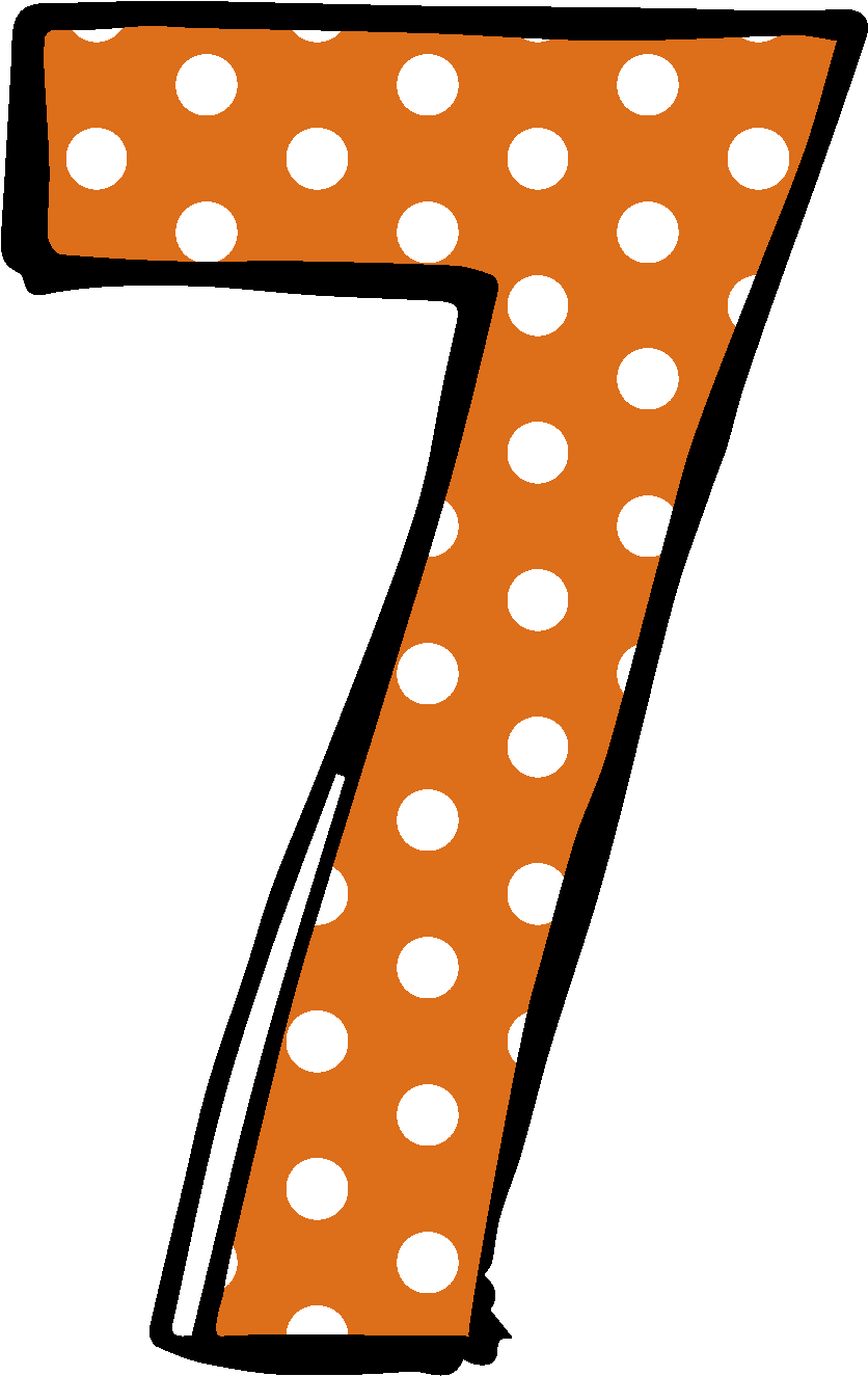 Amazing Cute Number Clipart With - Polka Dot Number 7 (942x1436)