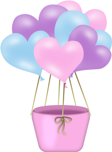 Ballons,png,tube - Balão Chuva De Amor Png (442x612)