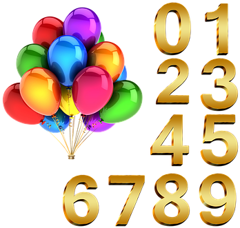 Ballone, Geburtstag, Zahlen, Luftballons - Birthday Post On Facebook (355x340)