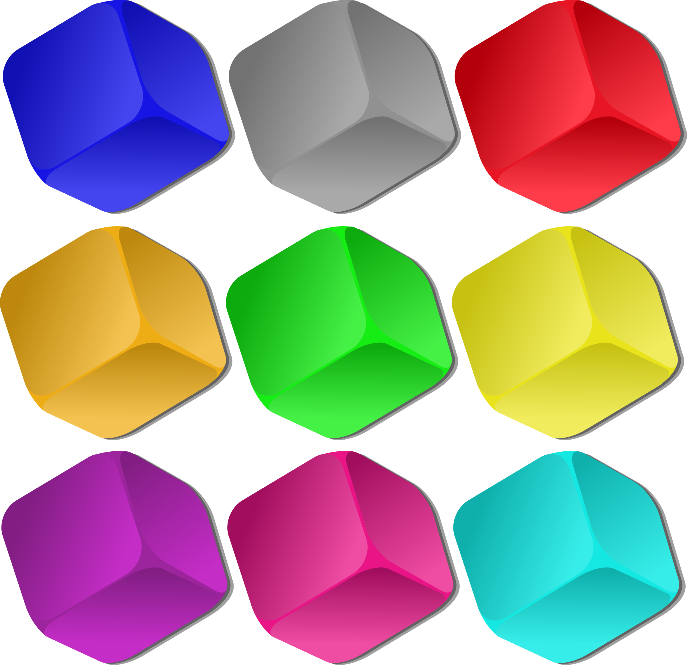 Marble - Clipart - Colored Cubes Png (2400x2322)