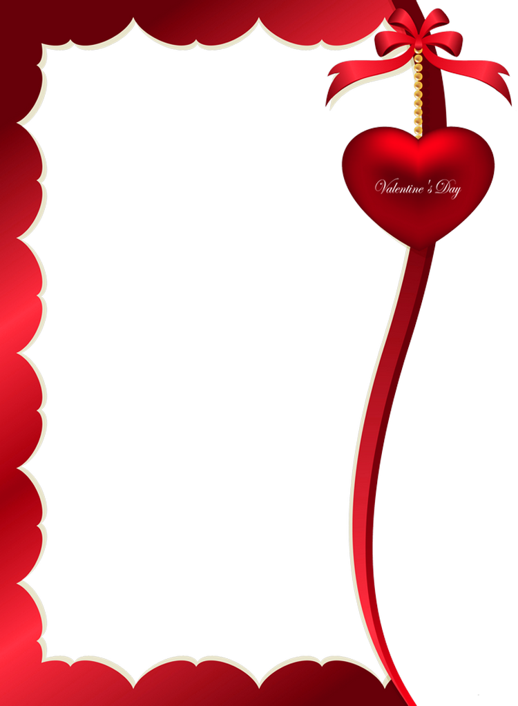 Valentines Day Decorative Ornament For Frame Png Clipart - Valentines Day Border Png (750x1022)
