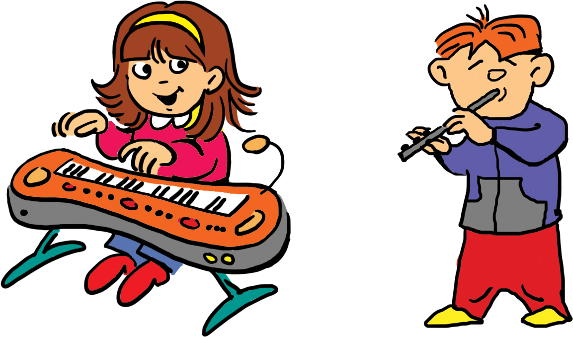 Klavier - Keyboard - Blockflöte - Cartoon (1267x679)