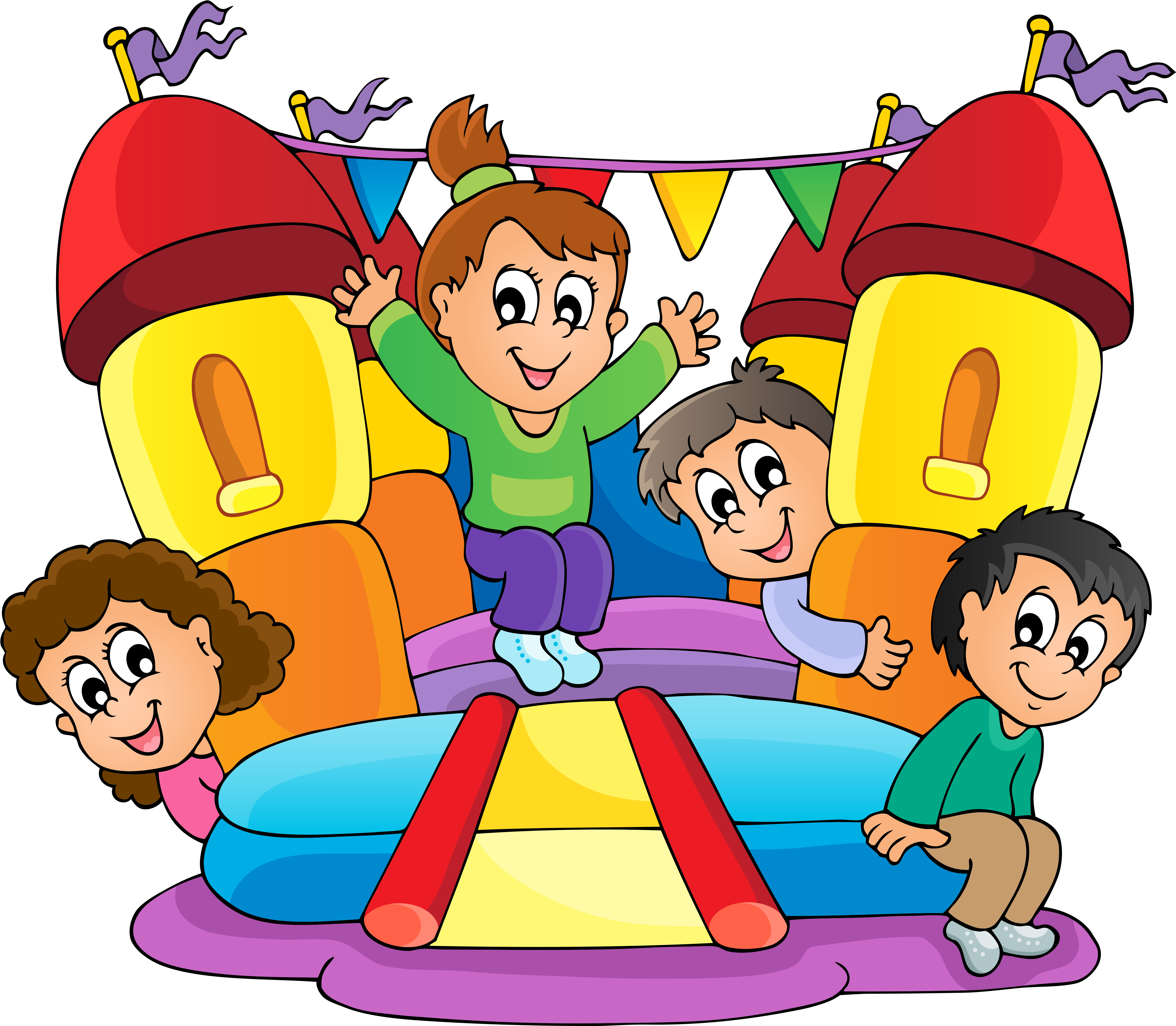 Hüpfburg Clipart - Bounce House Clip Art (5000x4354)