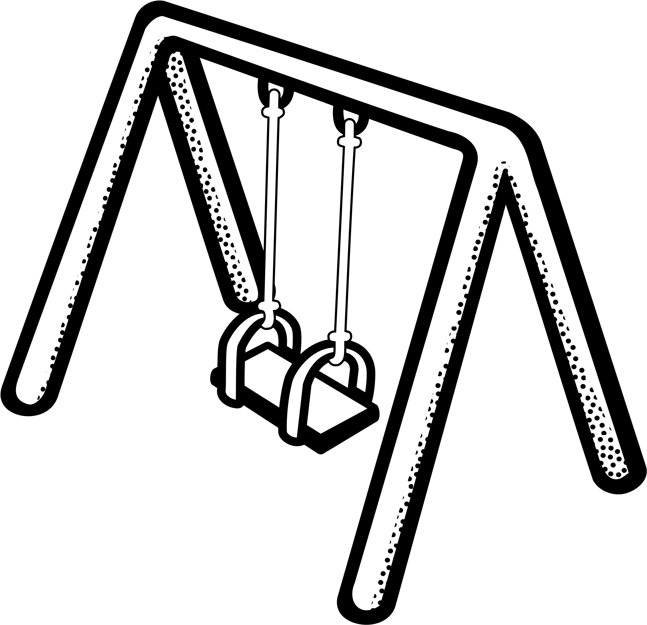 Medium Image - Swing Clipart Black And White (2400x2324)
