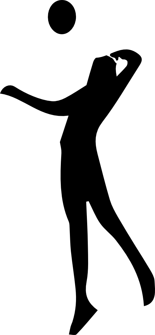 Free Volleyball Clipart Black And White - Volleyball Player Clipart Transparent (512x1105)