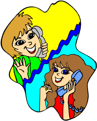 Talking On Telephone Clipart Clipartfest - Friends Talking On The Phone Clipart (350x435)