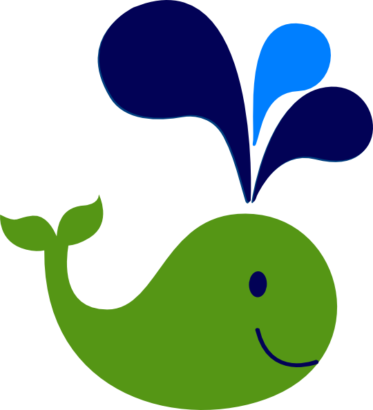 Green And Navy Whale Clip Art At Clkercom Vector - Green Whale Clip Art (540x594)