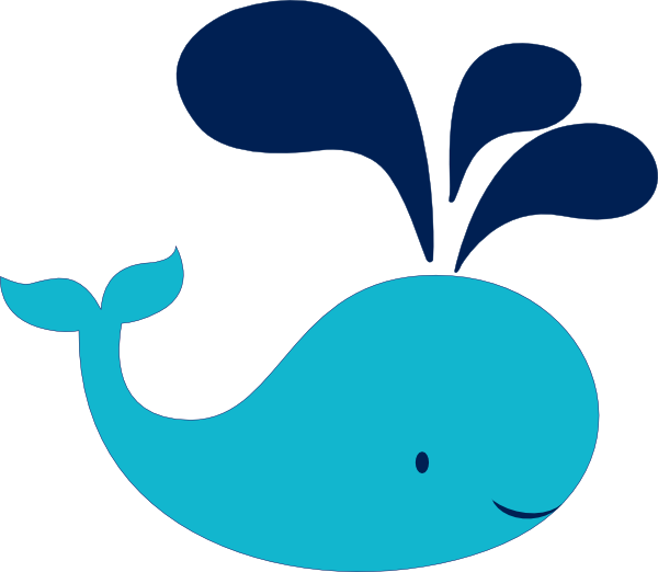 Teal Navy Whale Clip Art At Clkercom Vector - Navy Blue Whale Clip Art (600x522)