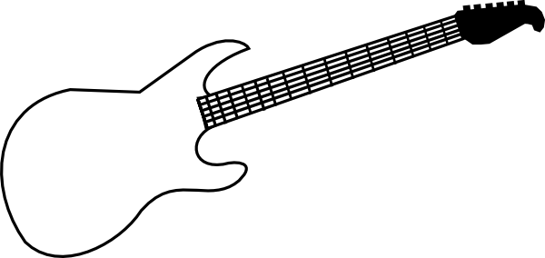 Guitar Clip Art - Electric Guitar Clip Art (600x284)