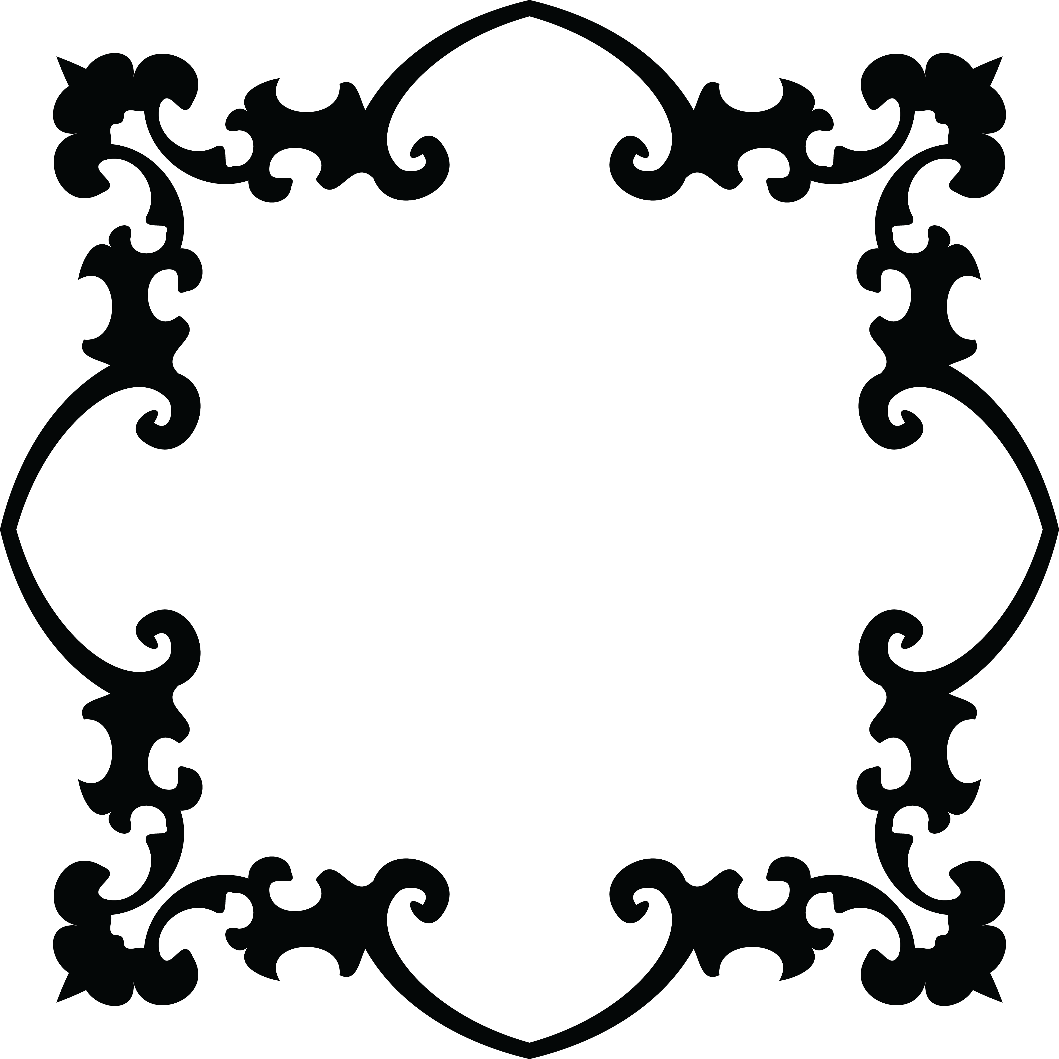 Free Clipart Of A Fancy Floral Frame Black And White - Scalable Vector Graphics (4000x4000)