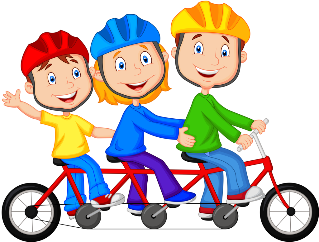 Erkunde Spielkarten, Glückliche Familie Und Noch Mehr - Cartoon Riding Bikes (1024x777)