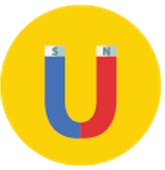 Yellow And Blue - Magnet Icon Circle Png (428x399)