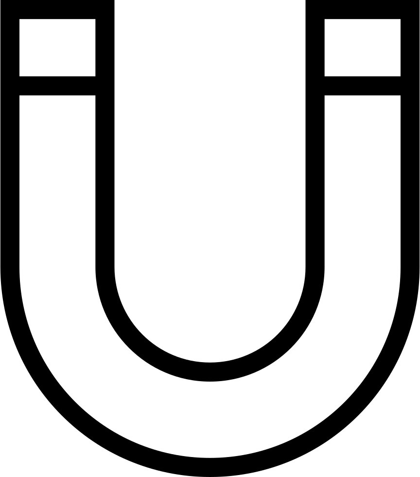 Magnet Comments - Horseshoe Magnet Black And White (864x980)
