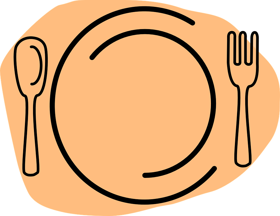 Plate Clipart Restaurant - Spoon And Fork (932x720)