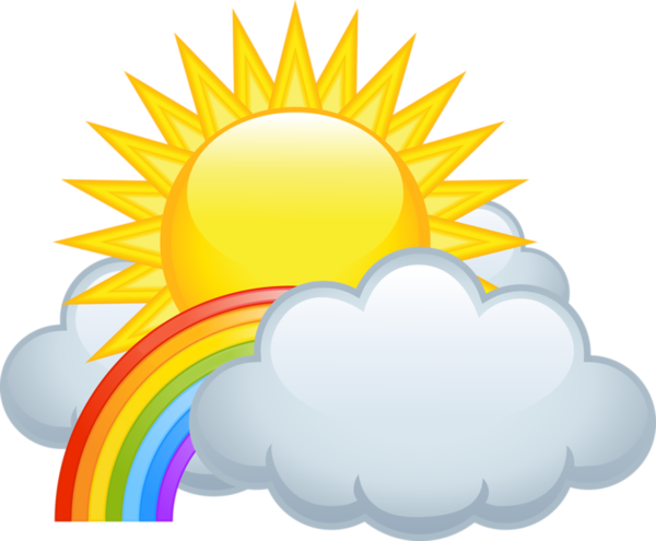 Nuages - Sun And Clouds Clipart (600x495)