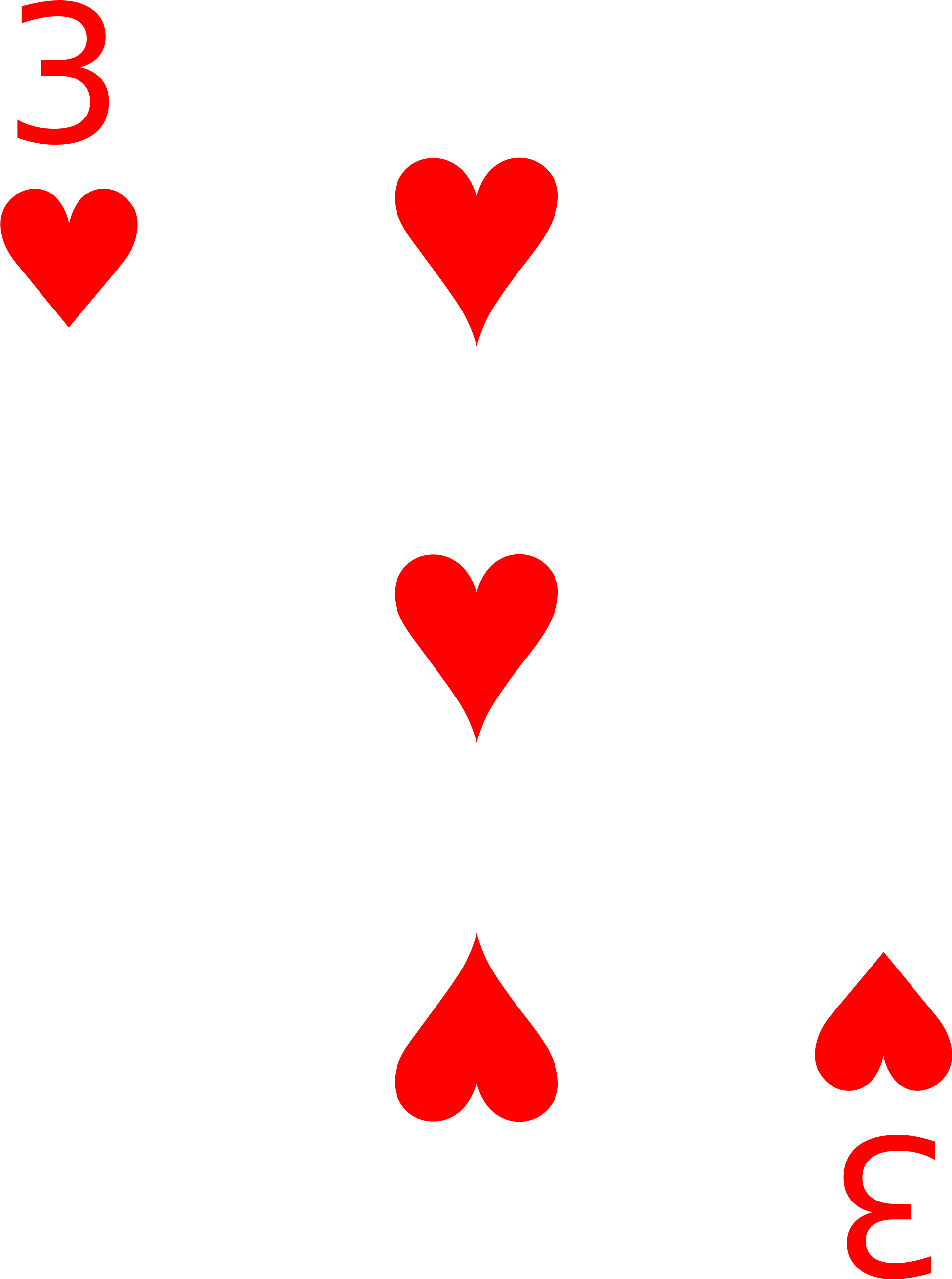 Cards 3 Heart - 3 Of Heart Cards (2000x2801)