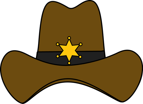 Sheriff Cowboy Hat Clip Art Image Cowboy Hat With A - Cowboy Hat Cut Out (500x366)