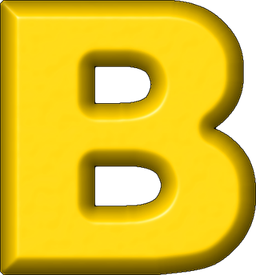 Letter B Png - Yellow B (372x400)