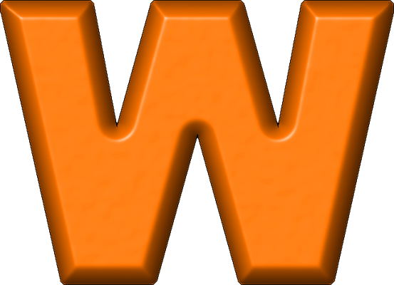 Etc > Presentations Etc Home > Alphabets > Refrigerator - Orange Letter W Png (553x400)