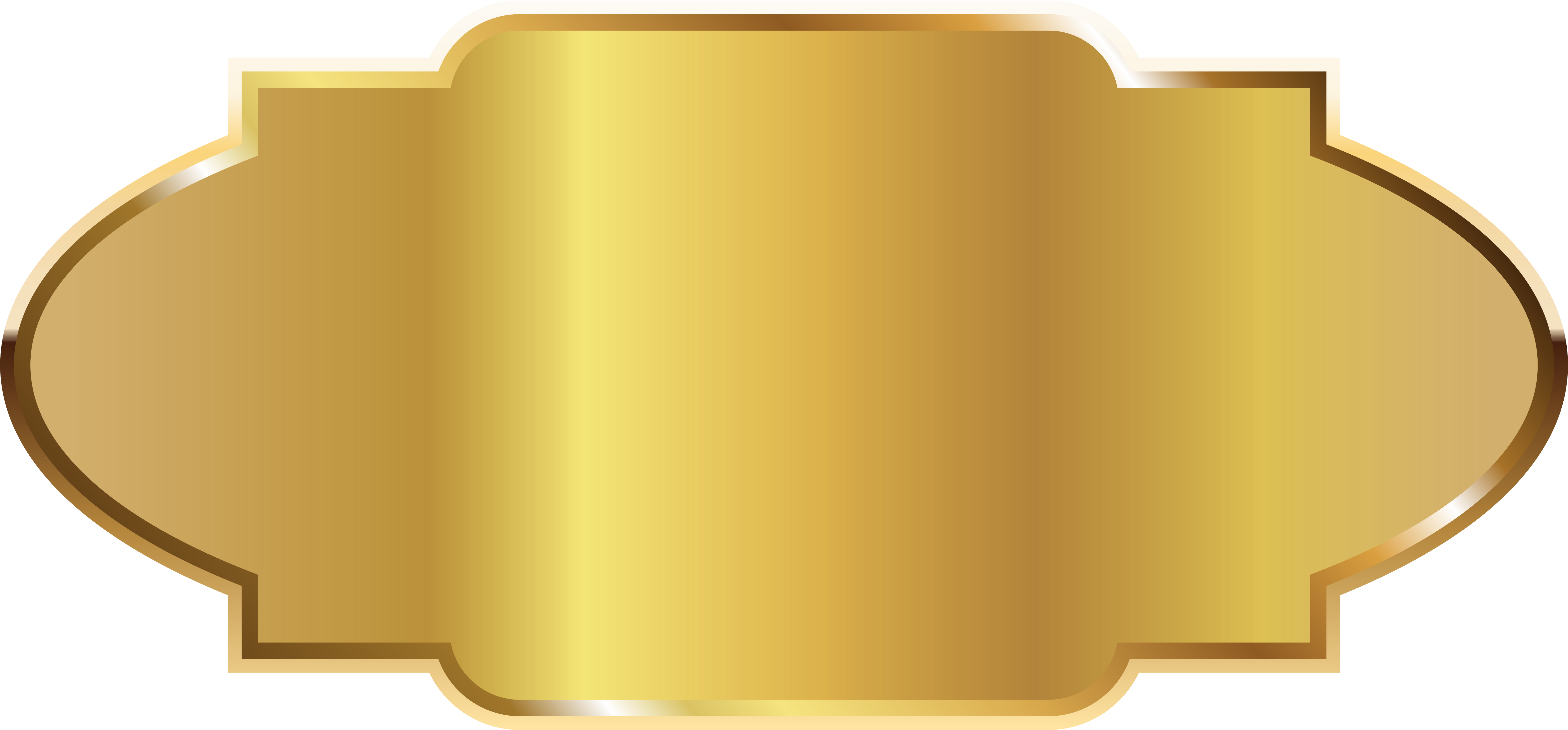 Gold Label Border Clip Art Transparent Background - Label Template Gold (6304x2937)