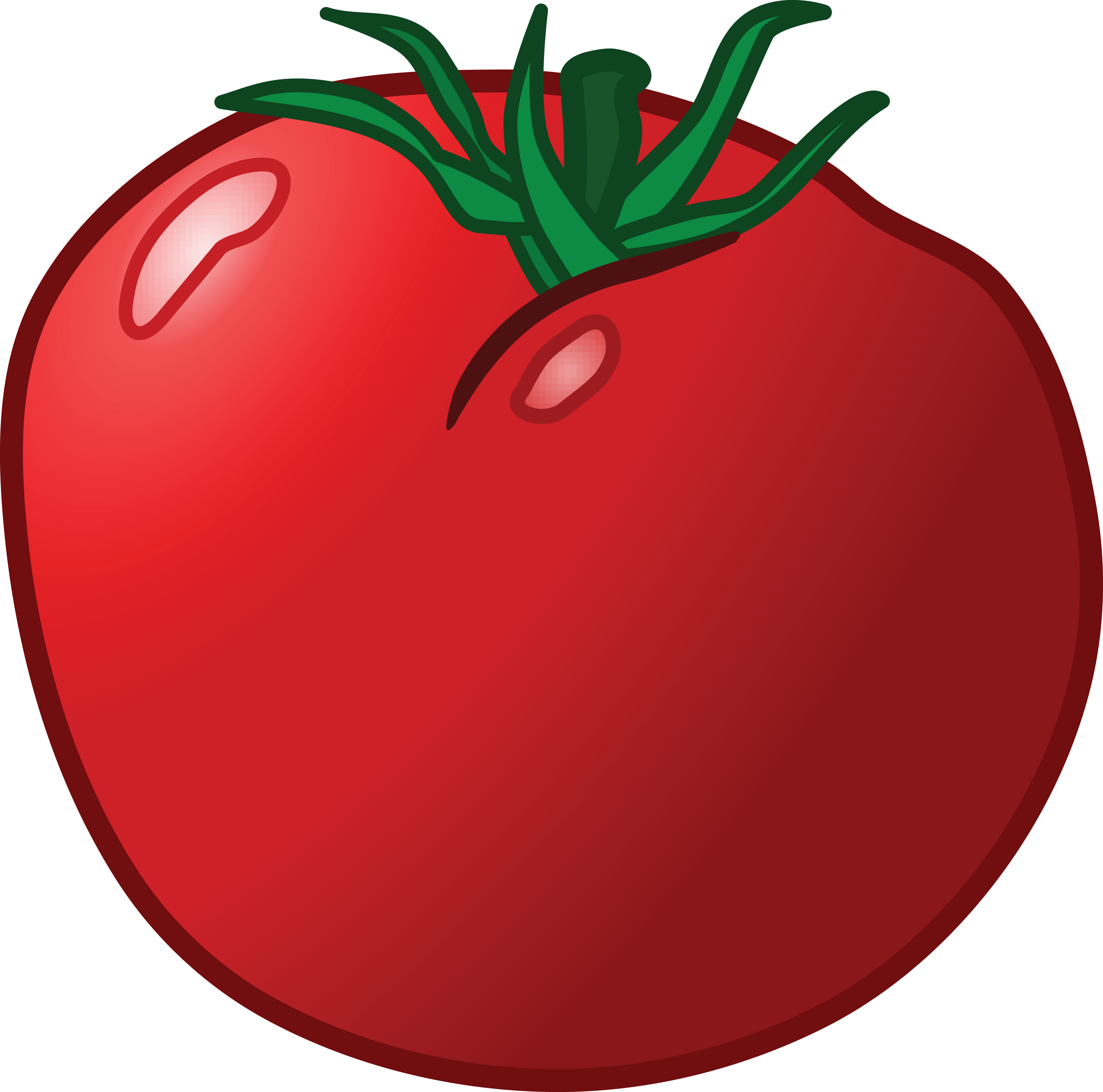 Free Clipart Of A Tomato - Grafico De Alimentos De Color Rojo (4000x3960)