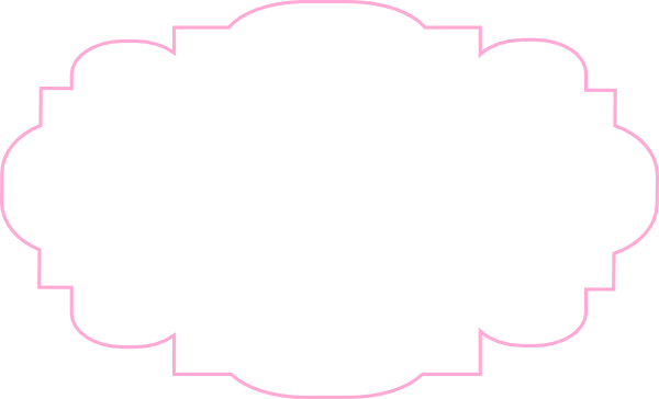 Pink And White Label Clip Art At Clker - Yellow Frame Clipart (600x364)