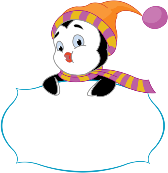 Labels, Scraps, Png Border Scrap, Etiquette And - Cute Penguin Clip Art (600x628)