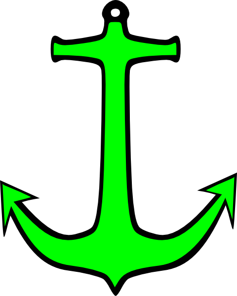 Green Anchor Clip Art - Green Anchors (480x600)