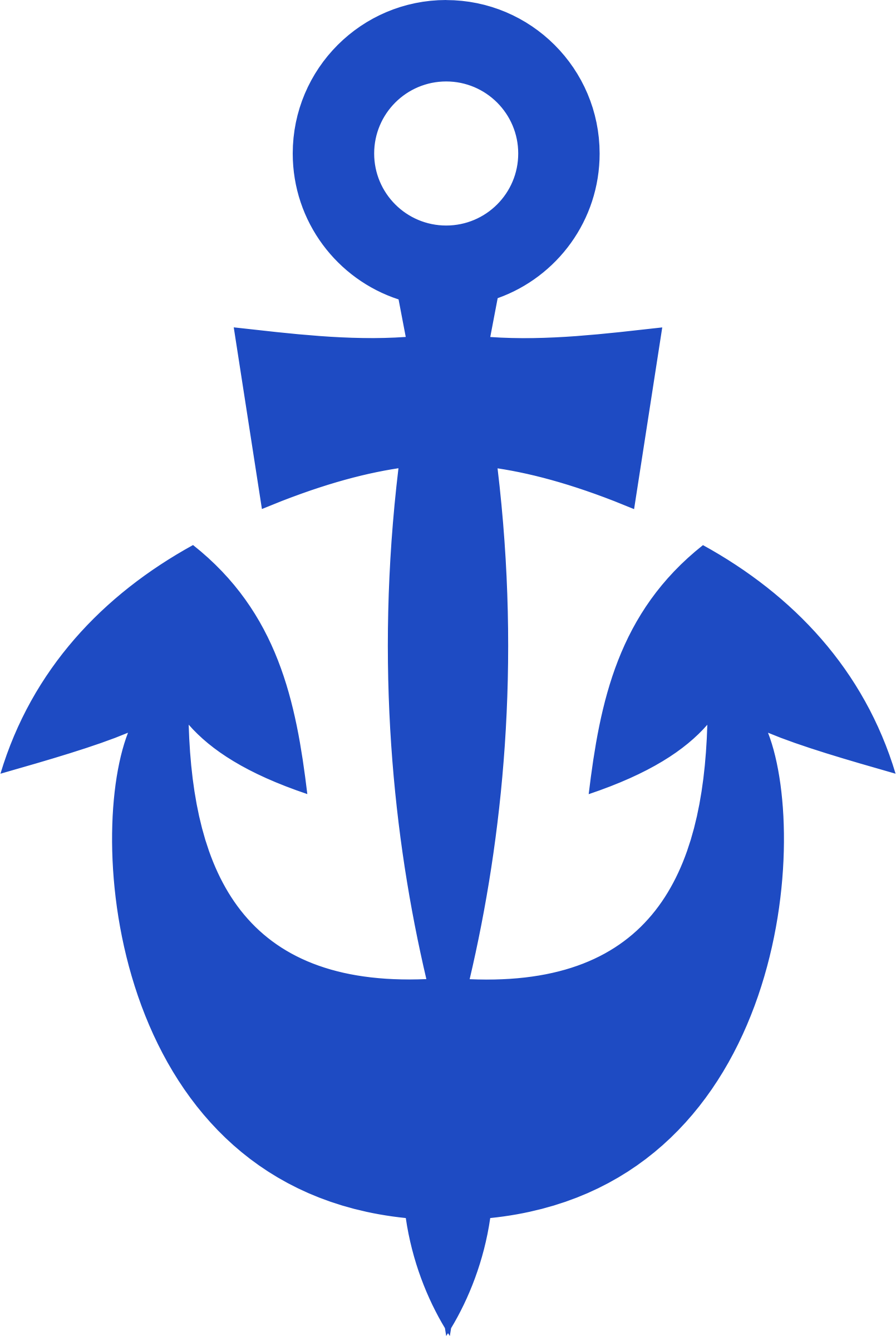 Anchor Clip Art Black And White Images - Ancla Dibujo Azul Png (1610x2400)