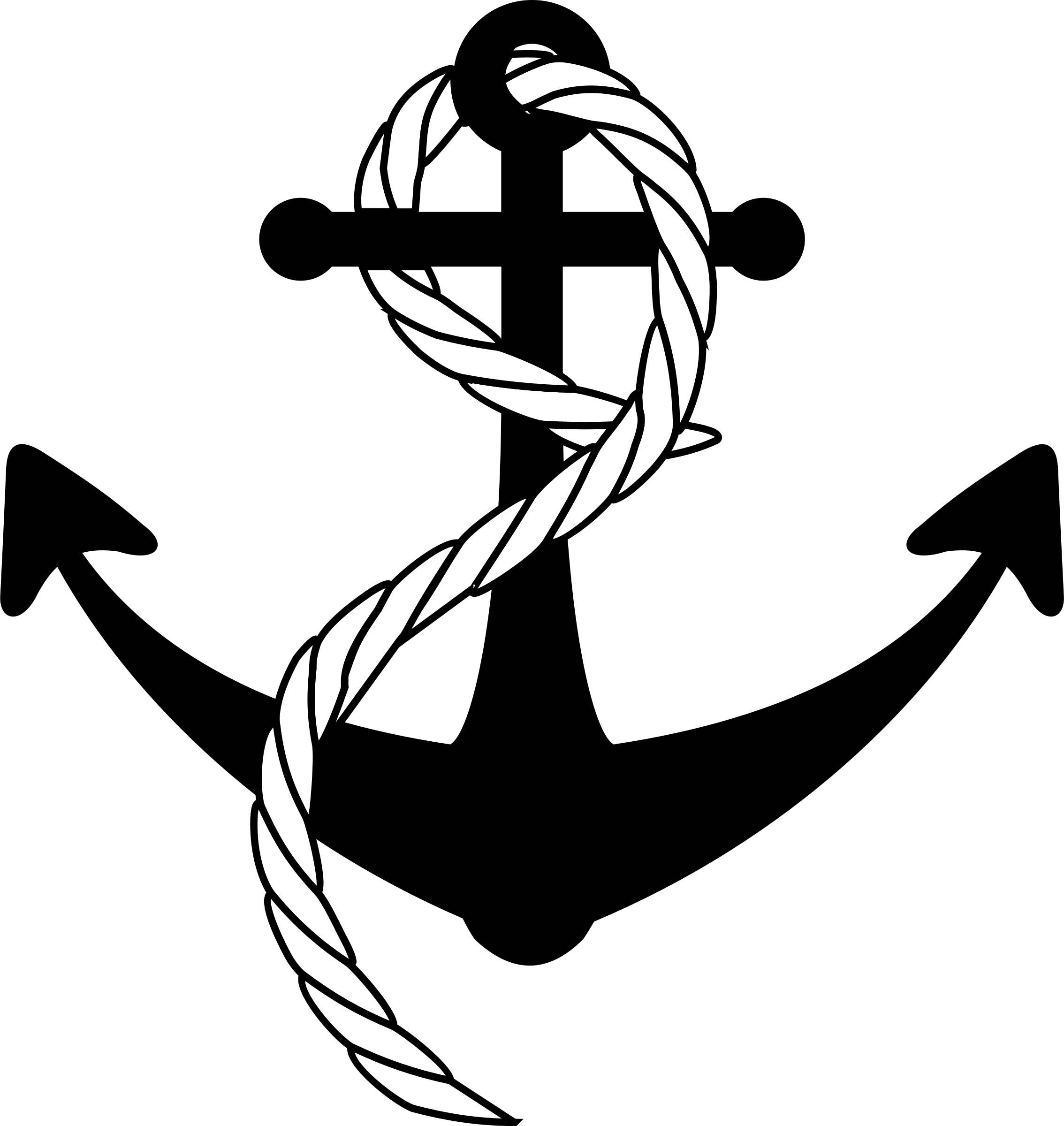 This Free Icons Png Design Of Ship Anchor - Anchor With Rope Transparent (2268x2400)